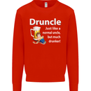Druncle Like a Normal Uncle's Day Funny Mens Sweatshirt Jumper Bright Red