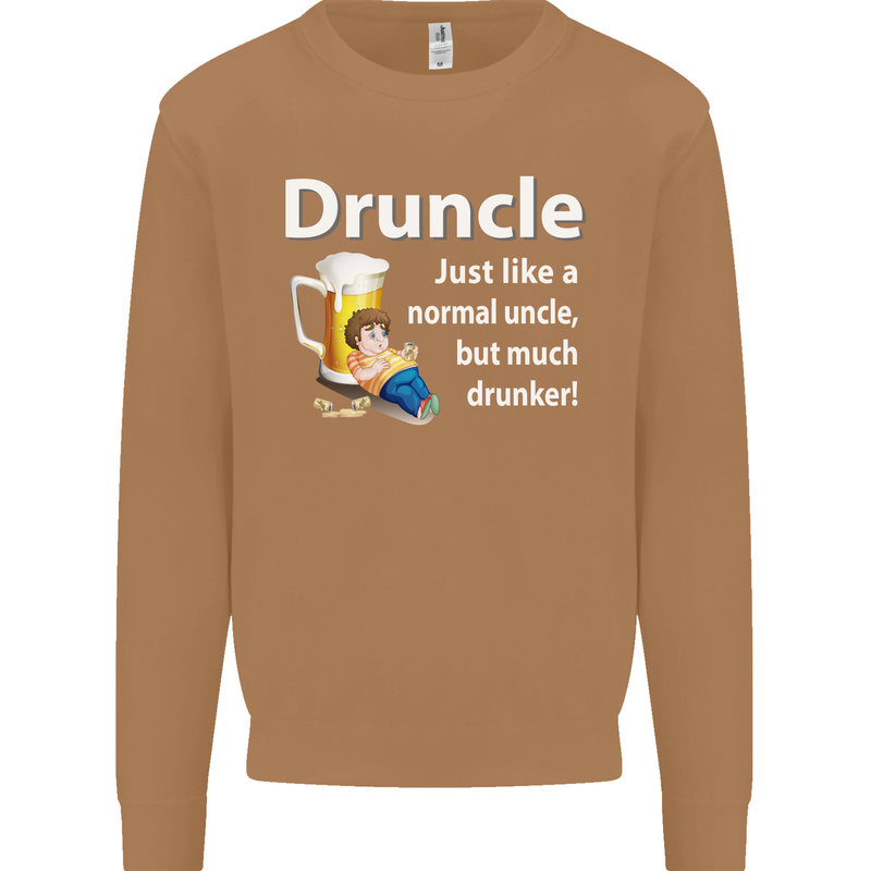 Druncle Like a Normal Uncle's Day Funny Mens Sweatshirt Jumper Caramel Latte