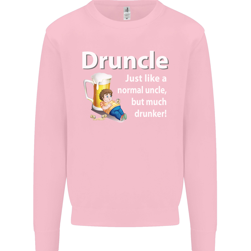 Druncle Like a Normal Uncle's Day Funny Mens Sweatshirt Jumper Light Pink