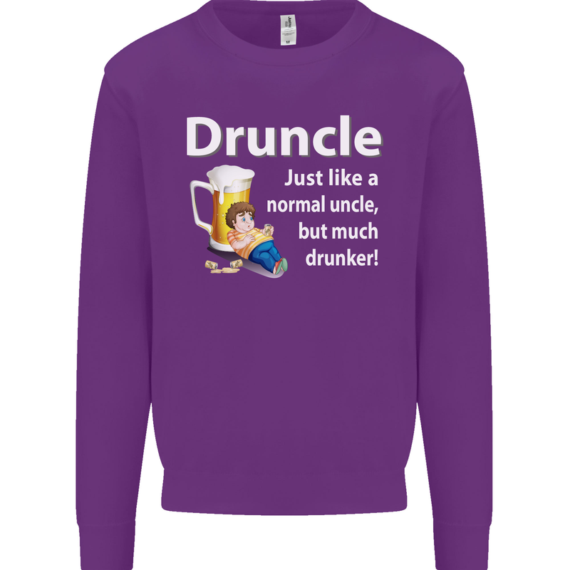 Druncle Like a Normal Uncle's Day Funny Mens Sweatshirt Jumper Purple