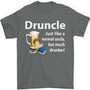 Druncle Like a Normal Uncle's Day Funny Mens T-Shirt Cotton Gildan Charcoal