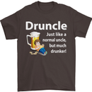 Druncle Like a Normal Uncle's Day Funny Mens T-Shirt Cotton Gildan Dark Chocolate