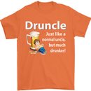 Druncle Like a Normal Uncle's Day Funny Mens T-Shirt Cotton Gildan Orange