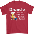 Druncle Like a Normal Uncle's Day Funny Mens T-Shirt Cotton Gildan Red