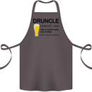 Druncle Uncle Funny Beer Alcohol Day Cotton Apron 100% Organic Dark Grey