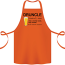 Druncle Uncle Funny Beer Alcohol Day Cotton Apron 100% Organic Orange
