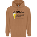Druncle Uncle Funny Beer Alcohol Day Mens 80% Cotton Hoodie Caramel Latte