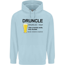 Druncle Uncle Funny Beer Alcohol Day Mens 80% Cotton Hoodie Light Blue