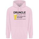 Druncle Uncle Funny Beer Alcohol Day Mens 80% Cotton Hoodie Light Pink