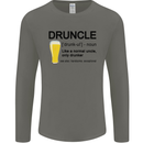 Druncle Uncle Funny Beer Alcohol Day Mens Long Sleeve T-Shirt Charcoal