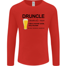 Druncle Uncle Funny Beer Alcohol Day Mens Long Sleeve T-Shirt Red