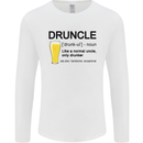 Druncle Uncle Funny Beer Alcohol Day Mens Long Sleeve T-Shirt White