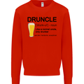 Druncle Uncle Funny Beer Alcohol Day Mens Sweatshirt Jumper Bright Red