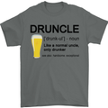Druncle Uncle Funny Beer Alcohol Day Mens T-Shirt Cotton Gildan Charcoal
