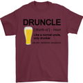 Druncle Uncle Funny Beer Alcohol Day Mens T-Shirt Cotton Gildan Maroon