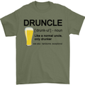 Druncle Uncle Funny Beer Alcohol Day Mens T-Shirt Cotton Gildan Military Green