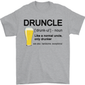 Druncle Uncle Funny Beer Alcohol Day Mens T-Shirt Cotton Gildan Sports Grey