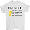 Druncle Uncle Funny Beer Alcohol Day Mens T-Shirt Cotton Gildan White