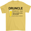 Druncle Uncle Funny Beer Alcohol Day Mens T-Shirt Cotton Gildan Yellow