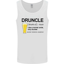 Druncle Uncle Funny Beer Alcohol Day Mens Vest Tank Top White