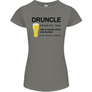 Druncle Uncle Funny Beer Alcohol Day Womens Petite Cut T-Shirt Charcoal