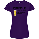 Druncle Uncle Funny Beer Alcohol Day Womens Petite Cut T-Shirt Purple