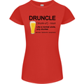 Druncle Uncle Funny Beer Alcohol Day Womens Petite Cut T-Shirt Red