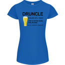 Druncle Uncle Funny Beer Alcohol Day Womens Petite Cut T-Shirt Royal Blue