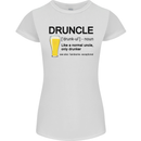 Druncle Uncle Funny Beer Alcohol Day Womens Petite Cut T-Shirt White