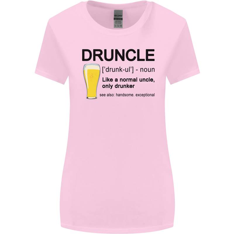 Druncle Uncle Funny Beer Alcohol Day Womens Wider Cut T-Shirt Light Pink