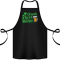 Drunk Lives Matter St. Patrick's Day Cotton Apron 100% Organic Black