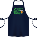 Drunk Lives Matter St. Patrick's Day Cotton Apron 100% Organic Navy Blue