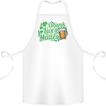 Drunk Lives Matter St. Patrick's Day Cotton Apron 100% Organic White