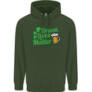 Drunk Lives Matter St. Patrick's Day Mens 80% Cotton Hoodie Forest Green