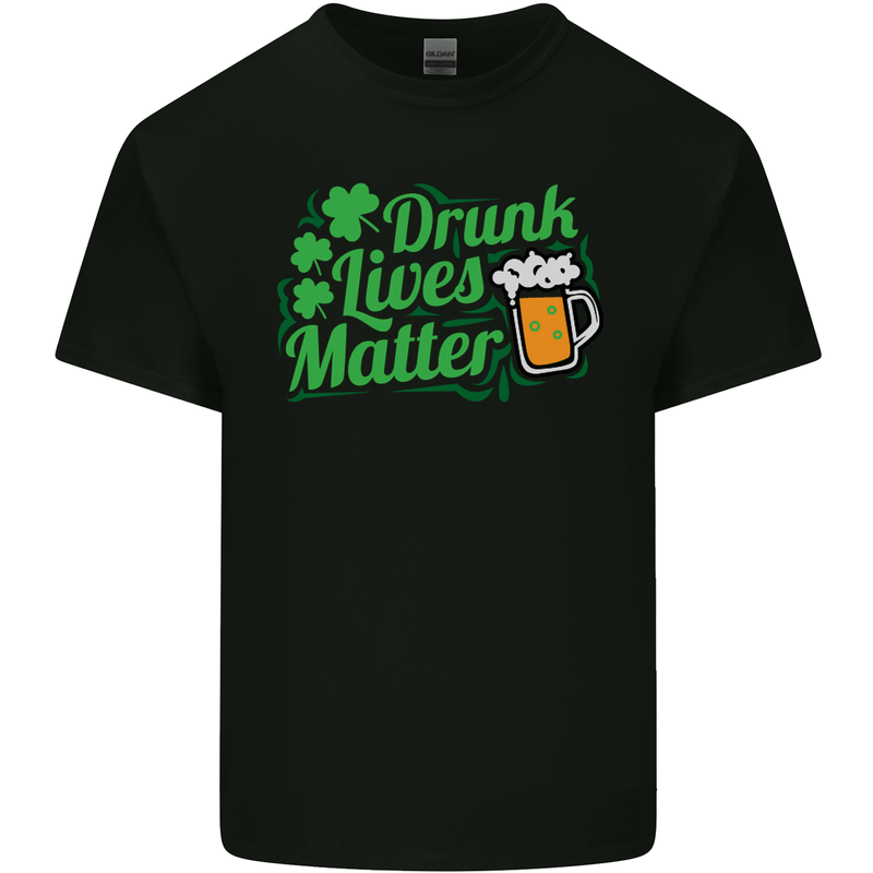 Drunk Lives Matter St. Patrick's Day Mens Cotton T-Shirt Tee Top Black