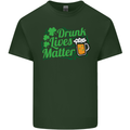 Drunk Lives Matter St. Patrick's Day Mens Cotton T-Shirt Tee Top Forest Green