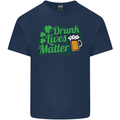 Drunk Lives Matter St. Patrick's Day Mens Cotton T-Shirt Tee Top Navy Blue