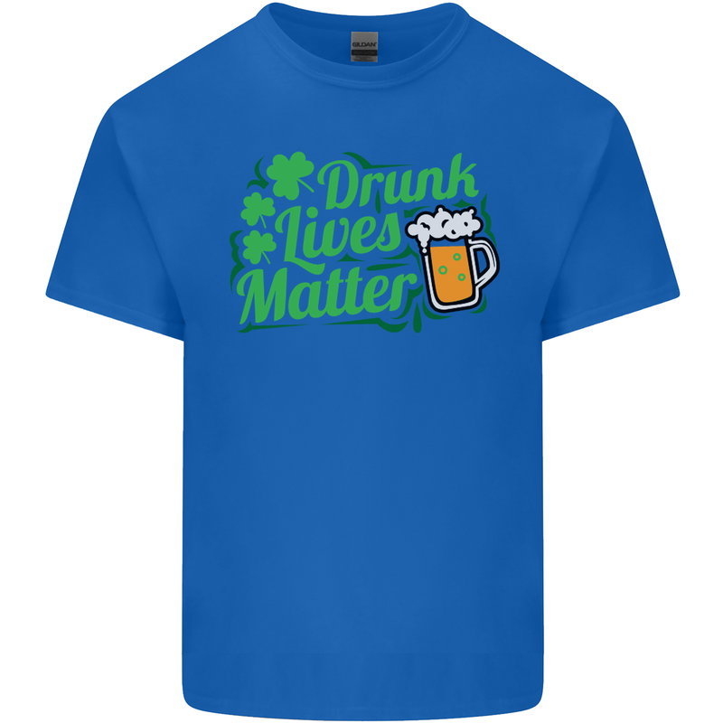 Drunk Lives Matter St. Patrick's Day Mens Cotton T-Shirt Tee Top Royal Blue