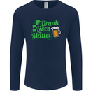 Drunk Lives Matter St. Patrick's Day Mens Long Sleeve T-Shirt Navy Blue