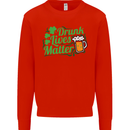 Drunk Lives Matter St. Patrick's Day Mens Sweatshirt Jumper Bright Red