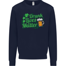 Drunk Lives Matter St. Patrick's Day Mens Sweatshirt Jumper Navy Blue
