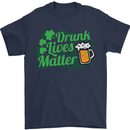 Drunk Lives Matter St. Patrick's Day Mens T-Shirt Cotton Gildan Navy Blue