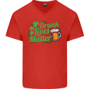 Drunk Lives Matter St. Patrick's Day Mens V-Neck Cotton T-Shirt Red