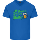 Drunk Lives Matter St. Patrick's Day Mens V-Neck Cotton T-Shirt Royal Blue
