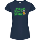 Drunk Lives Matter St. Patrick's Day Womens Petite Cut T-Shirt Navy Blue