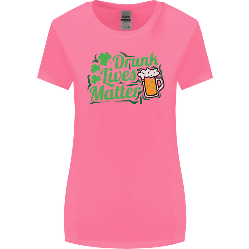 Drunk Lives Matter St. Patrick's Day Womens Wider Cut T-Shirt Azalea