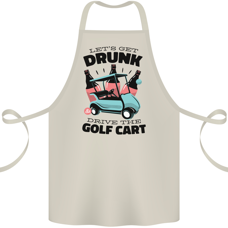 Drunk & Drive the Golf Cart Funny Golfer Cotton Apron 100% Organic Natural