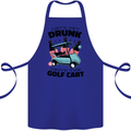 Drunk & Drive the Golf Cart Funny Golfer Cotton Apron 100% Organic Royal Blue