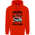 Drunk & Drive the Golf Cart Funny Golfer Mens 80% Cotton Hoodie Bright Red