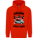 Drunk & Drive the Golf Cart Funny Golfer Mens 80% Cotton Hoodie Bright Red